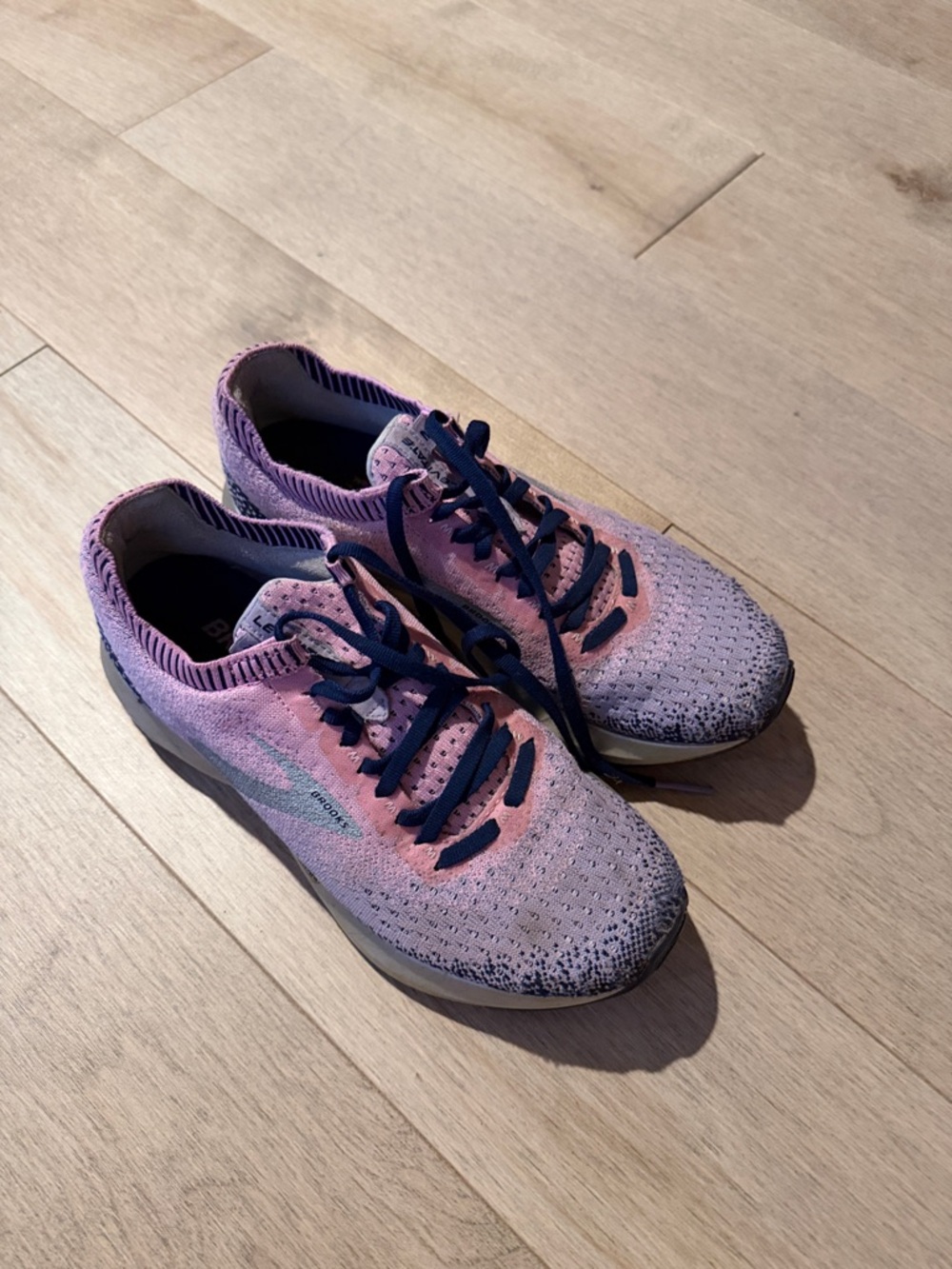 Brooks Women's Pink and Navy Athletic Running Shoes